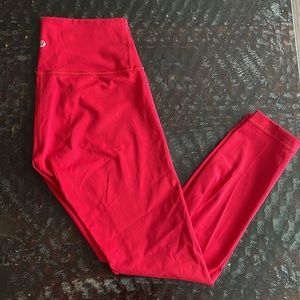 True red LuluLemon leggings- 25 inch inseam
